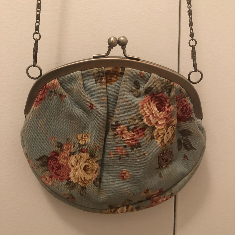 anna sui vintage crossbody bag denim floral